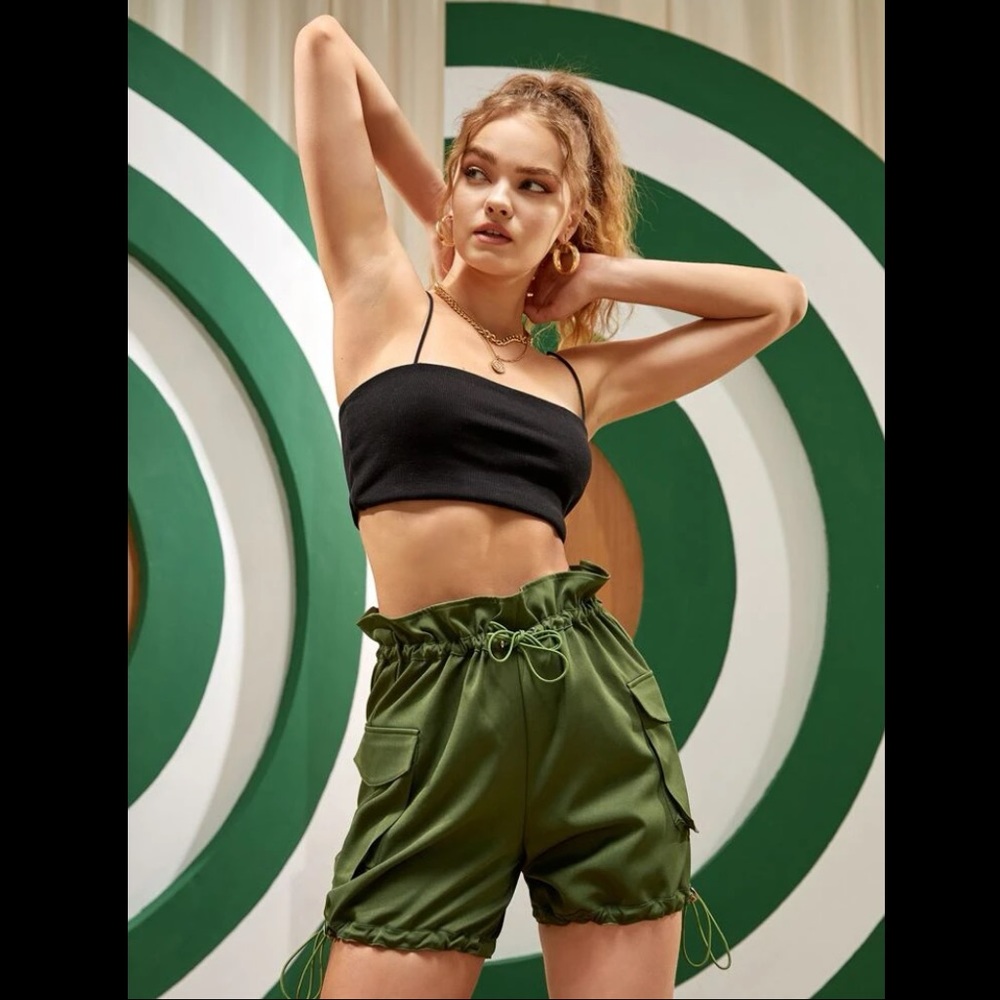 🔥 Kimble Drawstring Paperbag Shorts - Picture 1 of 5